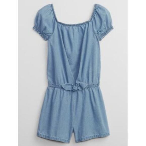 Gap Kids Knot-Tie Romper, Chambray, Size 10/12 - Picture 1 of 8